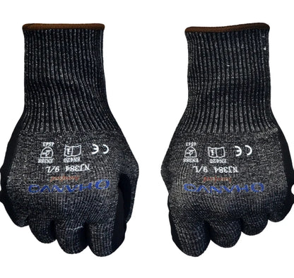 ANSI A4 Cut Resistant Work Gloves with Extreme Lightweight & Thin HPPE Micro Foam Nitrile Maxi High Flex Proof Glass Handling Butcher Safety Gloves