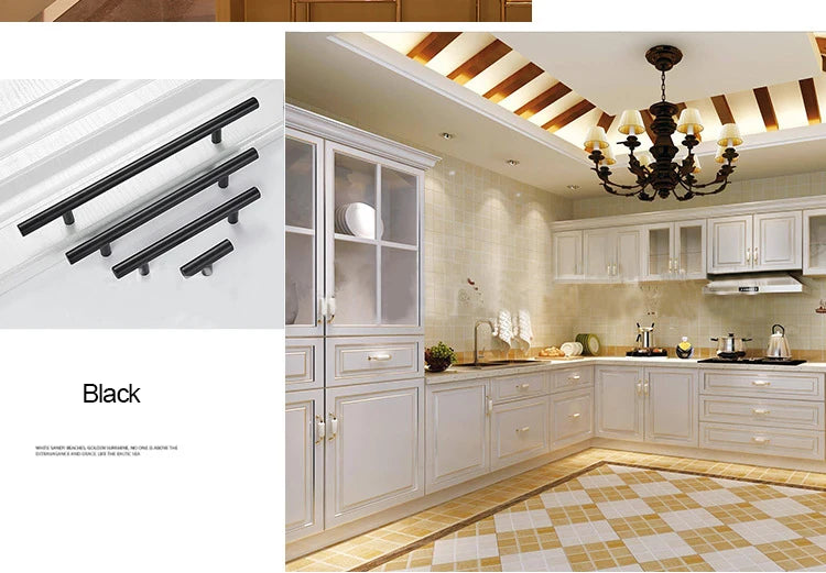 Modern Gold Brushed Straight Cupboard Handles Knobs Stainless Steel Brushed Black Gold Kitchen Door Handles Cabinet Pull