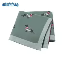 Baby Blankets Newborn Cartoon Swaddle Wrap Monthly Blankets 100%Cotton Knitted Toddler Infant Outdoor Playing Clip Mats 100*80cm