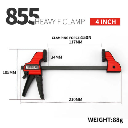 Handed Bar Clamp 4 6 12 Inch Quick Ratchet F Clamp Heavy Duty Wood Working Work Bar Clamp Clip Kit Woodworking Reverse clamping 100 150 300mm