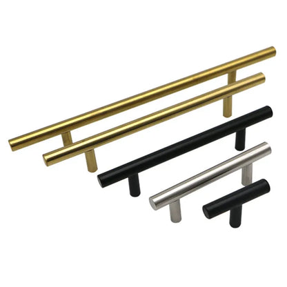 Modern Gold Brushed Straight Cupboard Handles Knobs Stainless Steel Brushed Black Gold Kitchen Door Handles Cabinet Pull