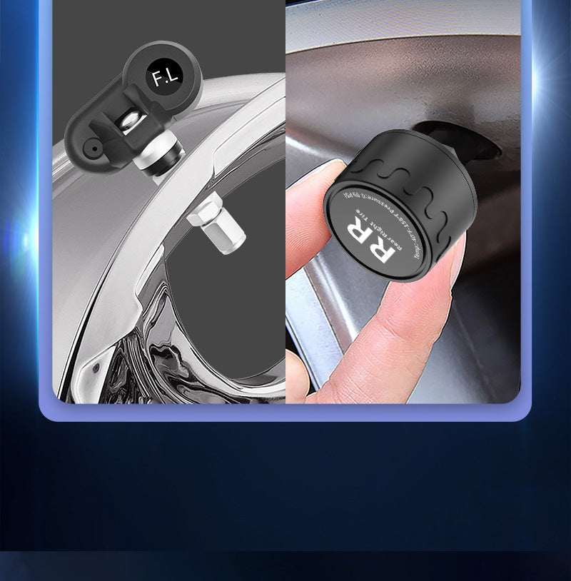T121 USB/Solar TPMS Car Tyre Monitor with 4 External Temperature Sensors Digital LCD Display 0-6.8Bar Tire Pressure Gauge