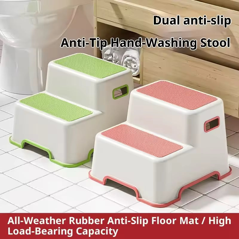 Toddler Step Stool for Bathroom Sink - 2-Step Kids Stool for Potty Training, Kitchen Counter & Bedroom, Sturdy Non-Slip Child Safety Stool Helper