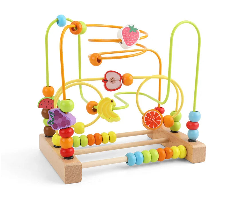 Montessori Baby Toys Wooden Roller Coaster Bead Maze Toddler Early Learning Educational Puzzle Math Toy for Children 1 2 3 Years
