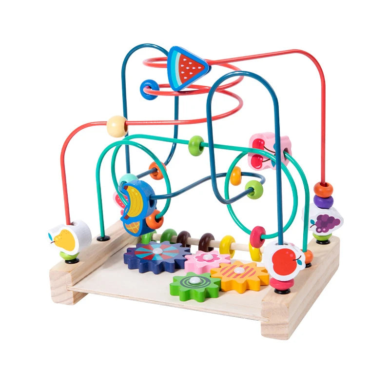 Montessori Baby Toys Wooden Roller Coaster Bead Maze Toddler Early Learning Educational Puzzle Math Toy for Children 1 2 3 Years