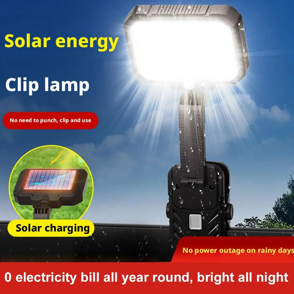 Clip On Solar Lights Outdoor COB LED Security Light Solar Charging 360° Rotatable Rainproof Motion Sensor Auto On/Off For Outdoor