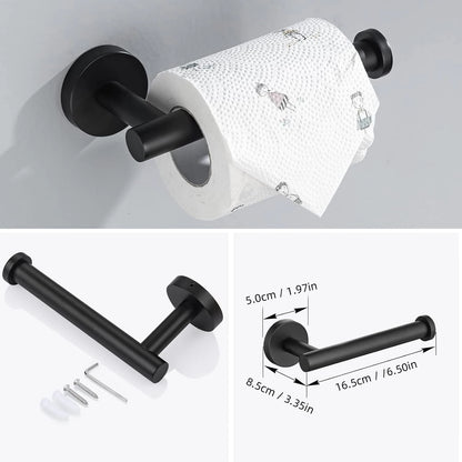 10pcs Bathroom Hardware Set, Including 16" Hand Towel Bars, Toilet Paper Holders, Towel Rings, Robe Towel Hooks