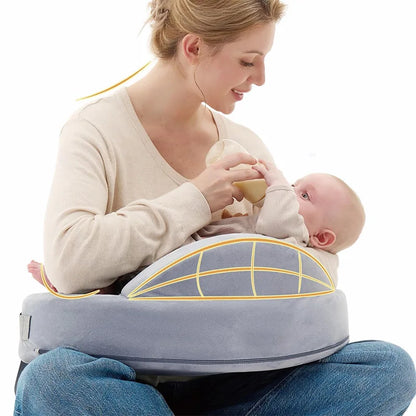 Nursing Pillow Enhanced Ergonomics Essential Breastfeeding Pillow Support For Mom & Baby W/ Convenient Side Pocket, Double Straps & slipcover