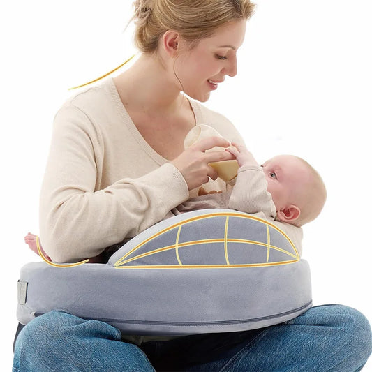 Nursing Pillow Enhanced Ergonomics Essential Breastfeeding Pillow Support For Mom & Baby W/ Convenient Side Pocket, Double Straps & slipcover