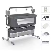 Baby Bassinet,Automatic Electric Rocking with Remote,Newborn Bedside Bassinet, Foldable Travel Co-Sleeper for Infant SteAnny