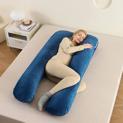 Removable washable pillow soft care pillow side sleep U-shaped pregnant women pillow solid color memory foam waist pillow