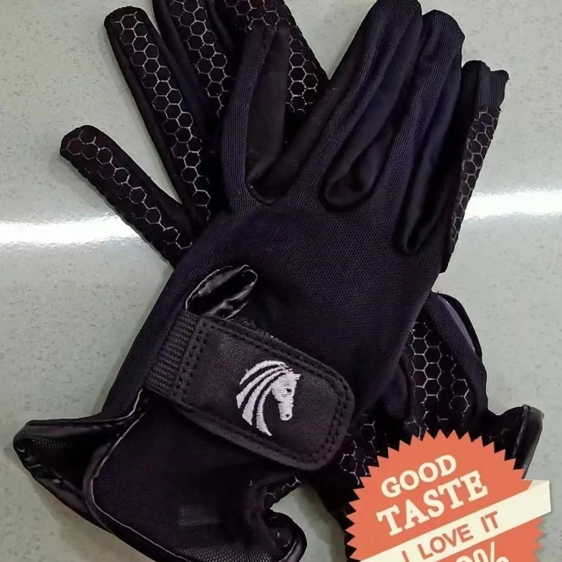 Summer Breathable Horse Riding Gloves lightweight Cozy Mesh Back Full Plam Silicone Grip Equestrian Gloves for Horseback Cycling