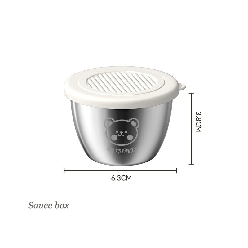 1pc Salad Dressing Container With Lid Reusable Stainless Steel Cup And Leakproof Silicone Lids For Lunch Box And Picnic