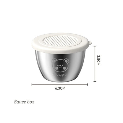 1pc Salad Dressing Container With Lid Reusable Stainless Steel Cup And Leakproof Silicone Lids For Lunch Box And Picnic