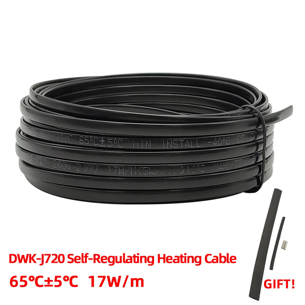 Minco Heat 17w/m 1~50 Meters Waterproof Self Regulating Heating Cable 65°C Prevent Pipe Freeze Heat Trace System