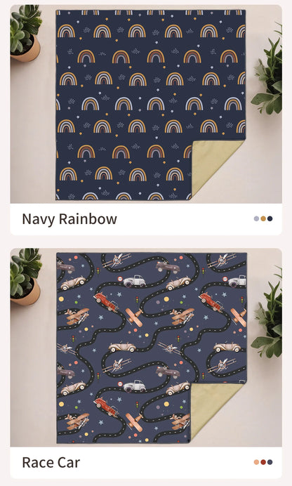 Baby Play Mat, Thicken Foam Cushioned & Waterproof Playpen Mat for Infants and Toddlers, Stylish and Just Wipe-Clean Playmat for Baby Play on Floor