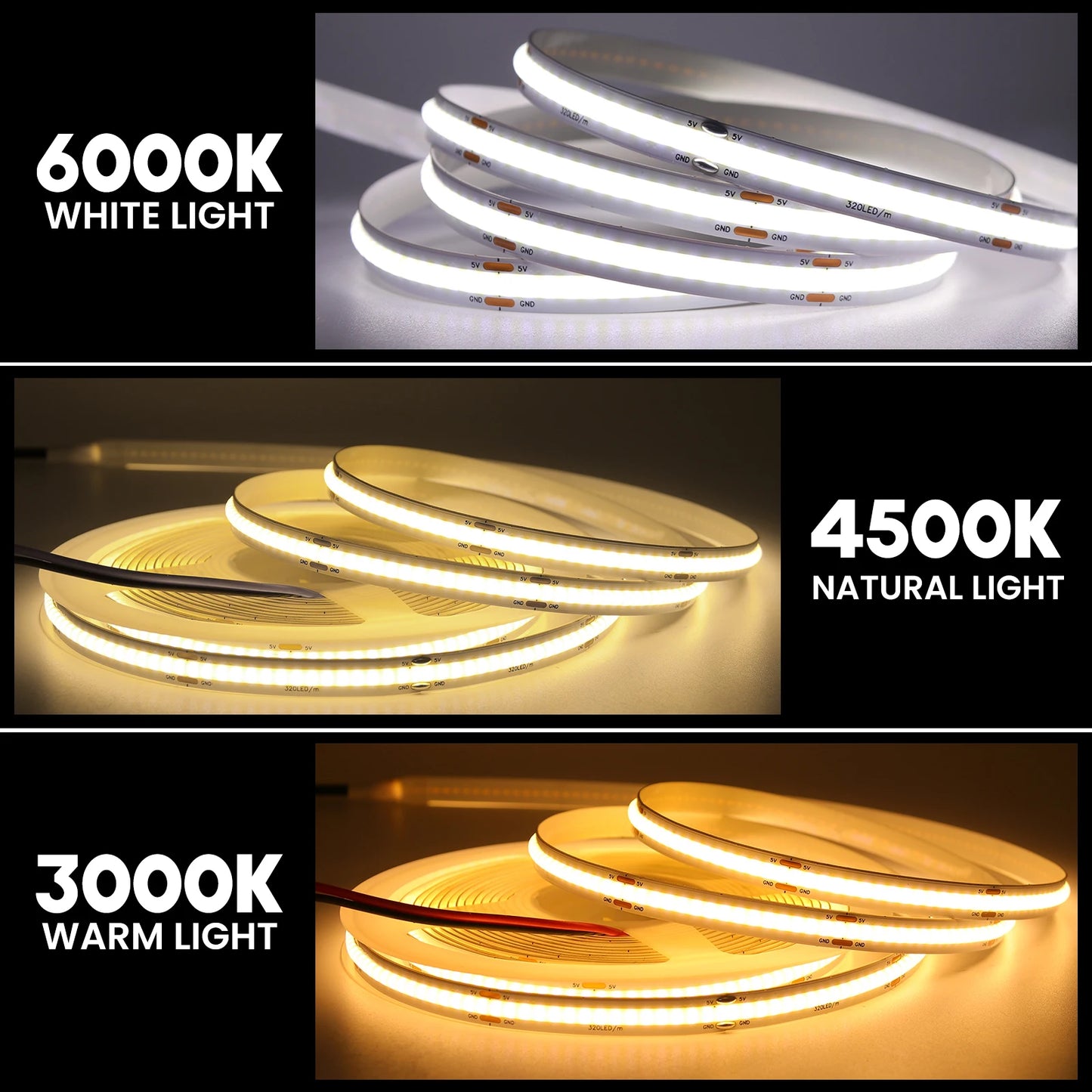 DC 5V USB COB Strip 3MM 5MM 8MM White/Pink/Red/White/Yellow/Yellow/Ice Blue/Green Flexible Ribbon Rope Home Decor TV Backlight
