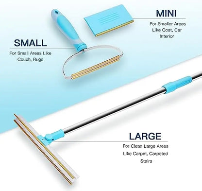 Carpet Rake for Pet Hair Removal Tool, Reusable Pet Hair Remover Broom, Dog&Cat Hair Remover Scraper Rake 3PCS Set