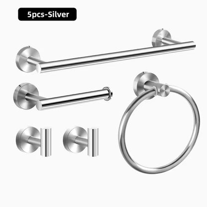 10pcs Bathroom Hardware Set, Including 16" Hand Towel Bars, Toilet Paper Holders, Towel Rings, Robe Towel Hooks