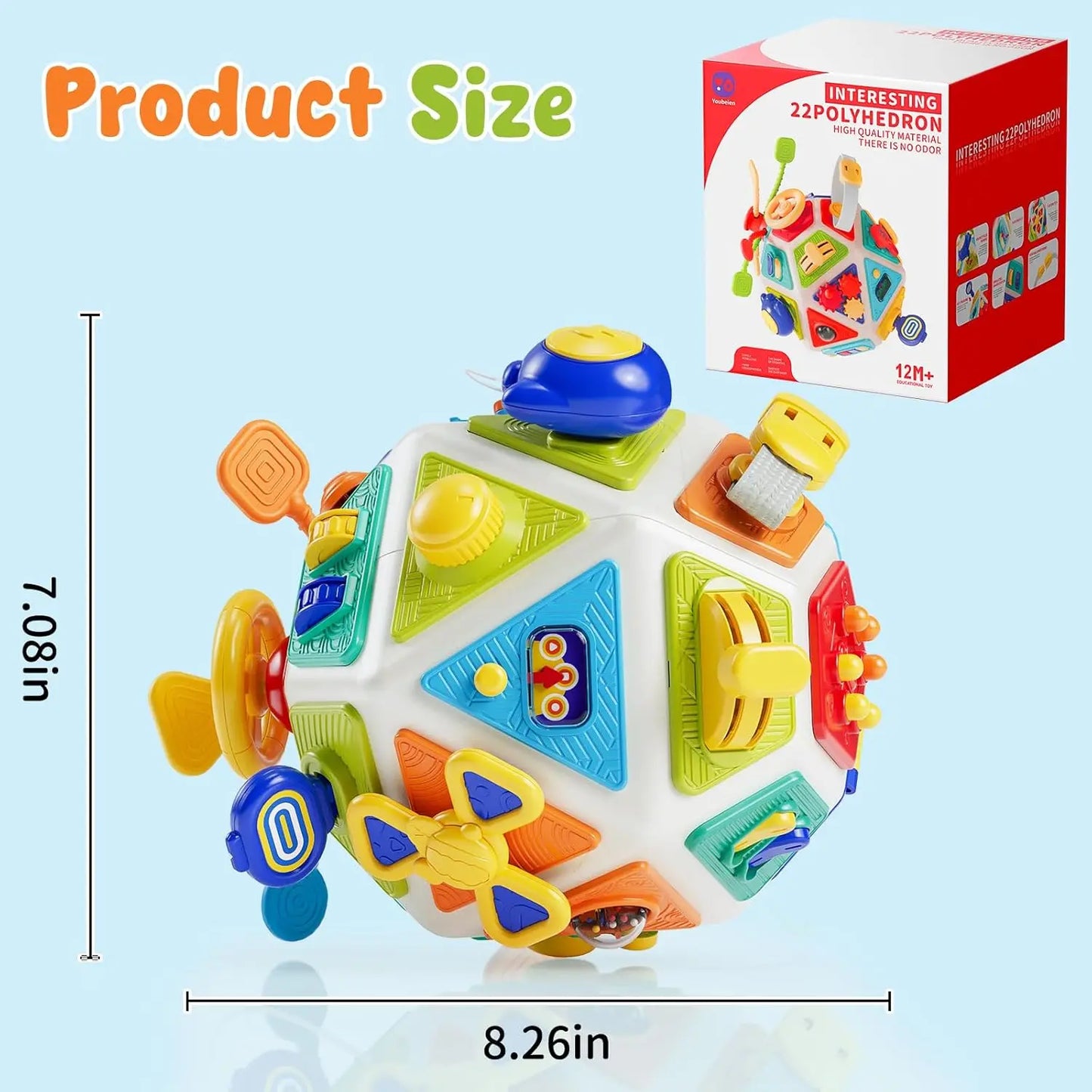 22-in-1 Baby Busy Board Activity Cube Toys Montessori Toy Educational Learning Sensory Travel Toys for Infant Christmas Gifts