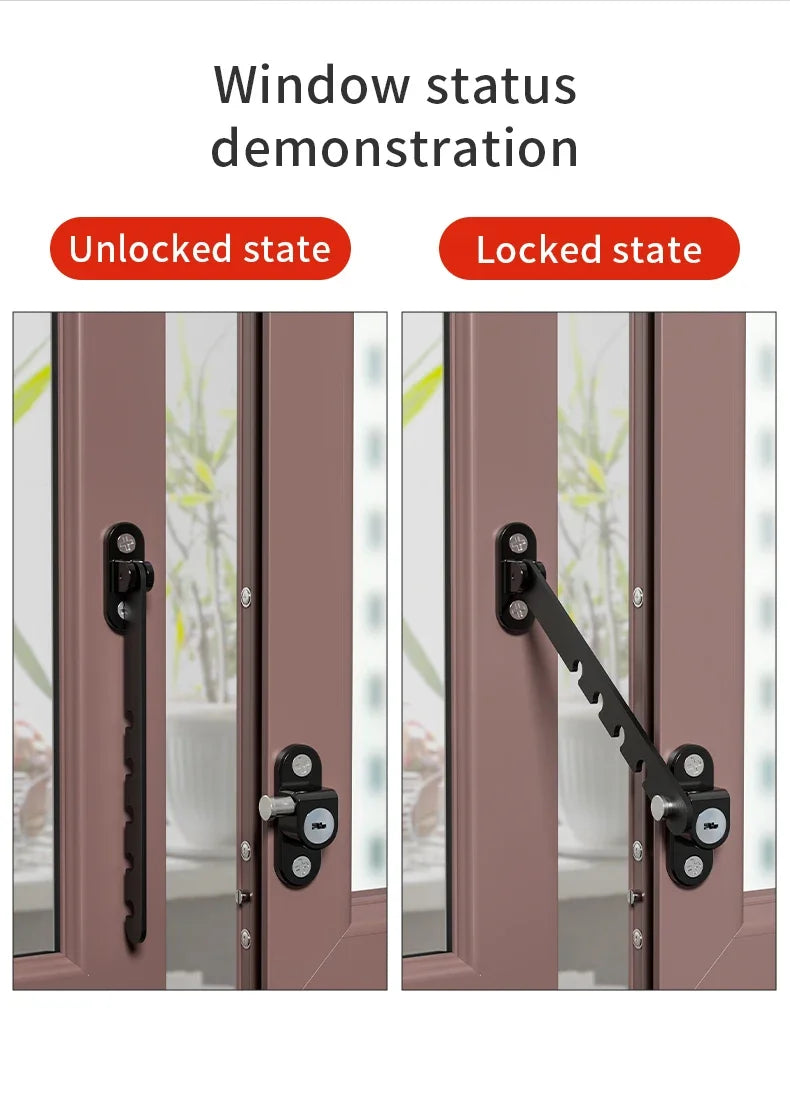 Child Safety lock Window Restrictor Adjustable Windowlock Stopper Falling Prevention Lock Limiter Care for Baby Child Protection
