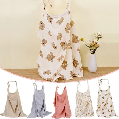 Baby Breastfeeding Cover Cotton Baby Feeding Nursing Cover Adjustable Privacy Breastfeeding Apron Soft Gauze Stroller Blankets