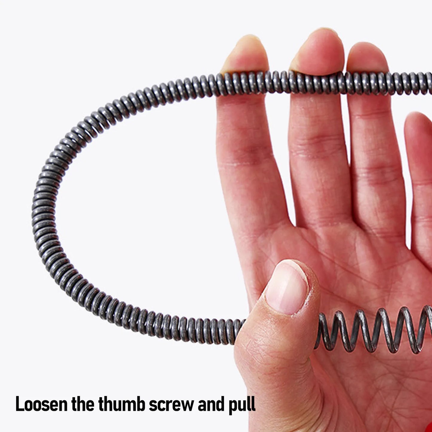Drain Snake, 25ft Flexible Steel Drain Auger With Drill Adapter Drain Clog Remover Efficient Versatile Drain Snake 65 Manganese Steel Spring Flexible Manual or Drill Powered for Kitchens