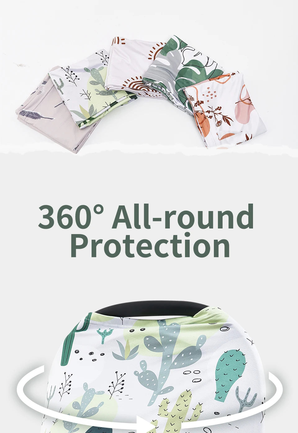 HappyFlute Rainbow Print Soft&Elastic Milkfiber Mum's Multi-scenario Use Nursing Breastfeeding Privacy Cover& CarSeat Cover