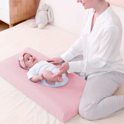 2PCS Diaper Changing Pad Cover Soft Breathable Cotton Newborn Baby Changing Mat Cover Solid Color Baby Shower Gifts