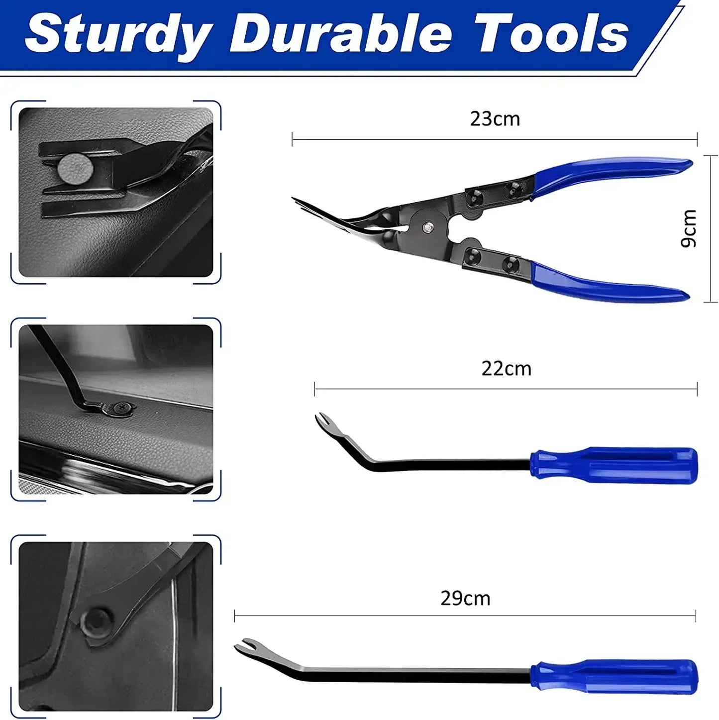 Car Interior Trim Removal Tool Kit, Auto Plastic Clips Puller Set for DIY Panel Disassembly