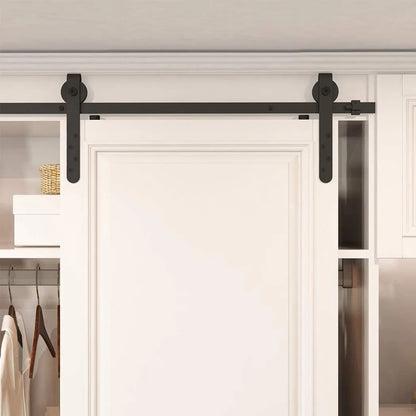 Heavy Duty Sturdy Sliding Barn Door Hardware Kit-Smoothly and Quietly-includes Detailed Installation Hardware Kits For Cabinet Doors Rail Set Smooth Silent Easy Installation