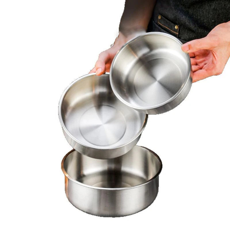 Stainless Steel Steamed Egg Bowl Ramen Rice Fruit Salad Stew Bowls With Lids Soup Cup Food Container Kitchen Tableware Supplies