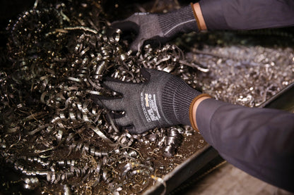 ANSI A4 Cut Resistant Work Gloves with Extreme Lightweight & Thin HPPE Micro Foam Nitrile Maxi High Flex Proof Glass Handling Butcher Safety Gloves
