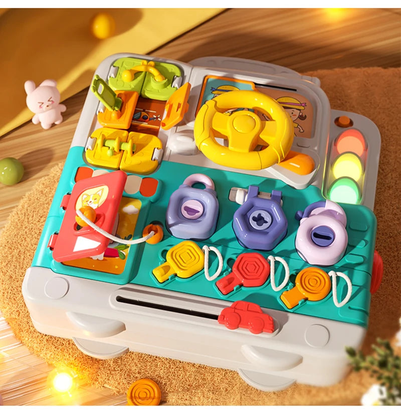 Baby Busy House Sensorial Montessori Toys 3D Busy Board Music Light Switch Fine Motor Training Games Educational Toys For Kids