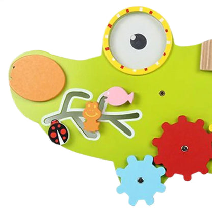 11-in-1 Kids Wall Busy Panels Wooden Sensory Board Montessori Sensory Learning Activity Center for Children Playroom Toys