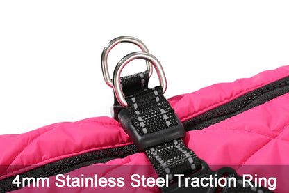 Small Dog Coat with Harness Built-in, Warm Dog Jacket with Zip, Reflective Winter Coat Pet Sweater Clothes for Small/Large Dogs