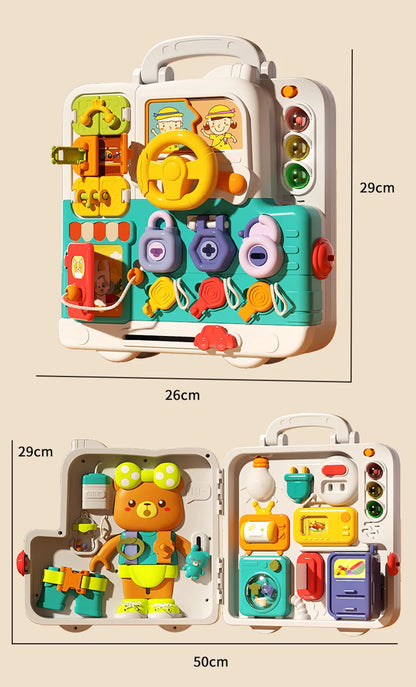 Baby Busy House Sensorial Montessori Toys 3D Busy Board Music Light Switch Fine Motor Training Games Educational Toys For Kids