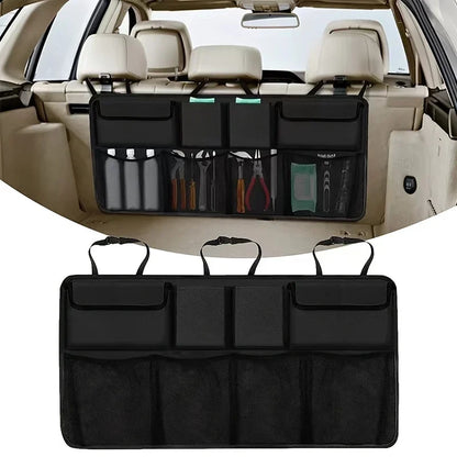 Car Trunk Organizer Adjustable Backseat Storage Bag Net High Capacity Multi-use Oxford Automobile Seat Back Organizers Universal