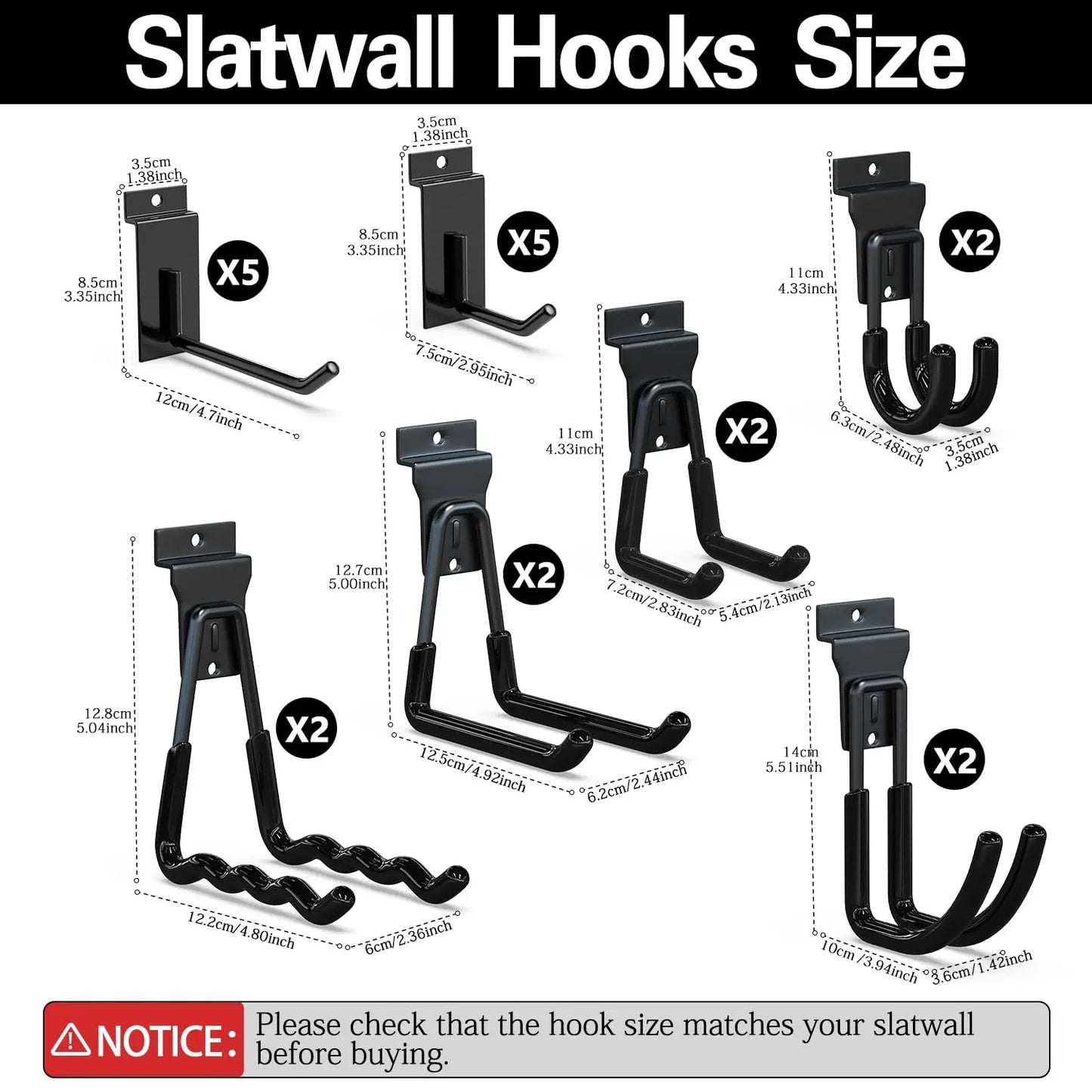 18 Pcs Garage Hooks Heavy Duty - Garage Storage and Organization Ladder Hooks with Non Slip PVC Coating for Hanging Bike，Ladder，Garden Tools，Hose