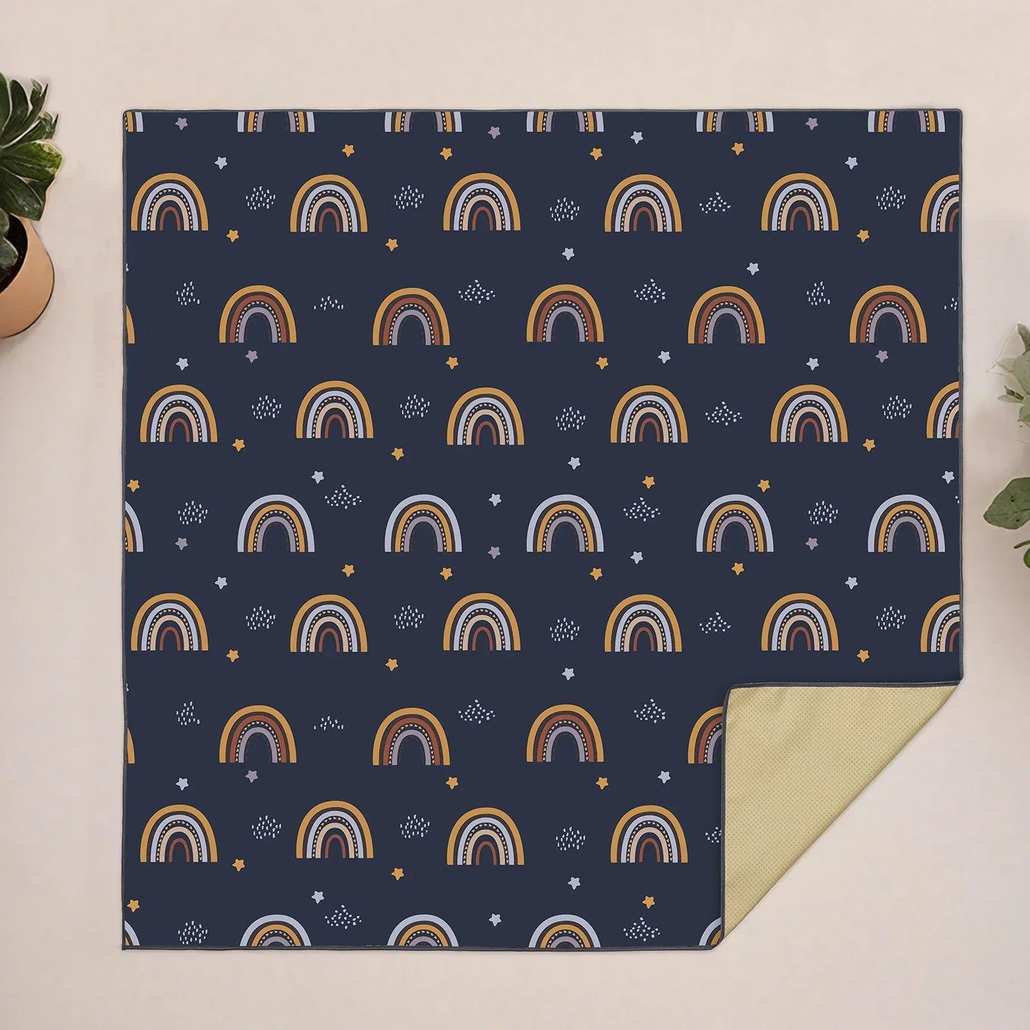 Baby Play Mat, Thicken Foam Cushioned & Waterproof Playpen Mat for Infants and Toddlers, Stylish and Just Wipe-Clean Playmat for Baby Play on Floor