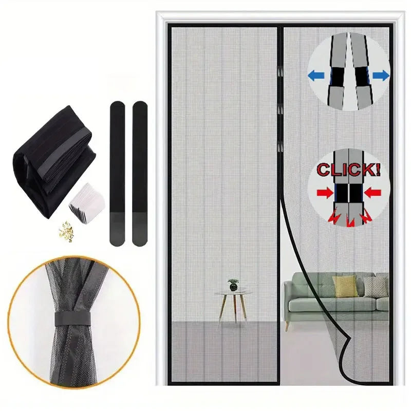Magnetic Screen Door Fits Door Curtain Anti Mosquito Insect Fly Bug Automatic Closing Household Ventilation Door Curtain