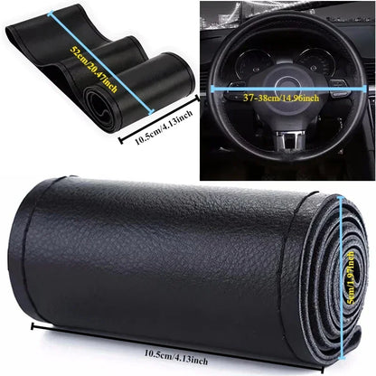 Car Steering Wheel Braid Cover Black Artificial Leather For Volkswagen VW Golf 7 Mk7 Touran Up New Polo Jetta Passat B8 Tiguan