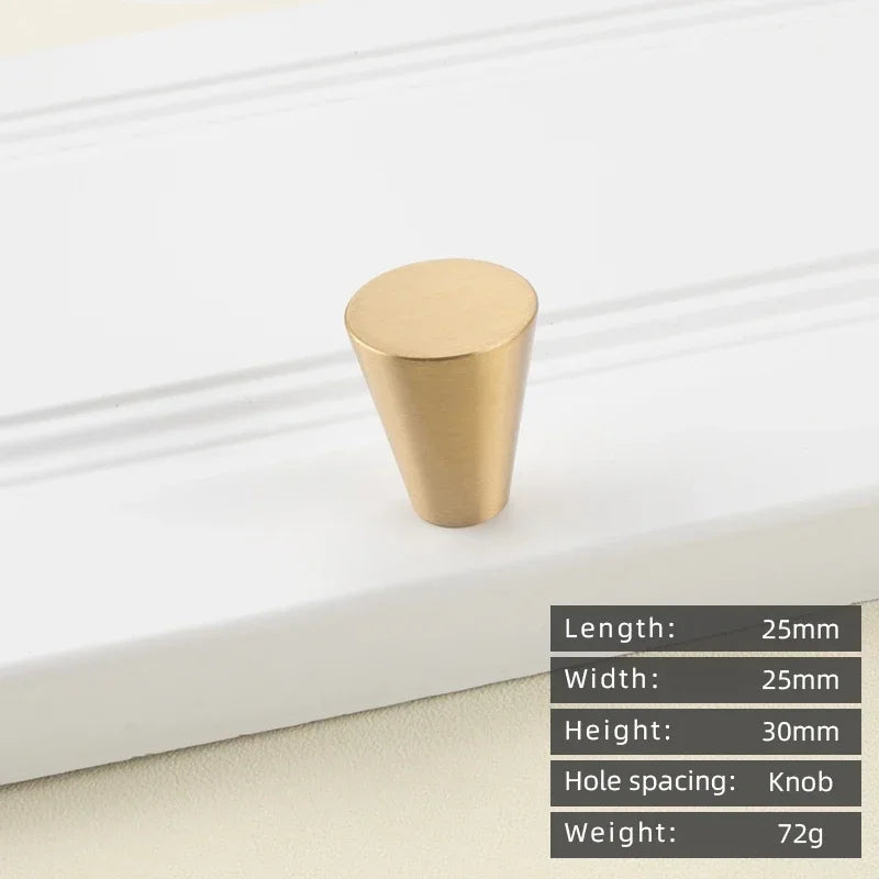 Cabinet Handles Brushed Brass Kitchen Knobs European style minimalist solid brass cabinet DIY pull handle classical luxury drawer gold knob cabinet door long handle