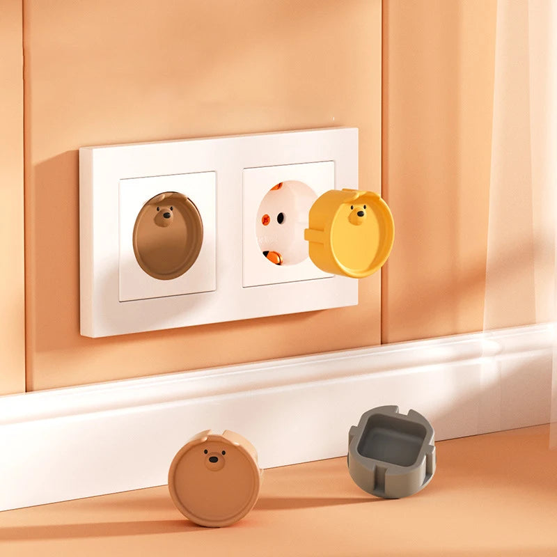 Baby Safe Socket Cover Pack of 5, Cartoon Design, Protection from Electric Shock, Dust-Resistant