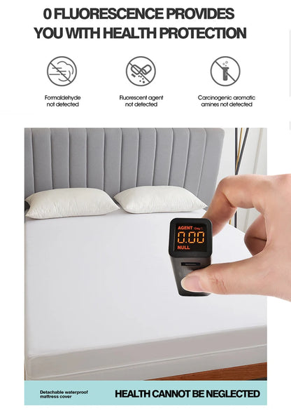 Waterproof Mattress Protector with Zipper Soft & Breathable & Noiseless Antibacterial, Anti-mite Mattress Cover , Queen/King
