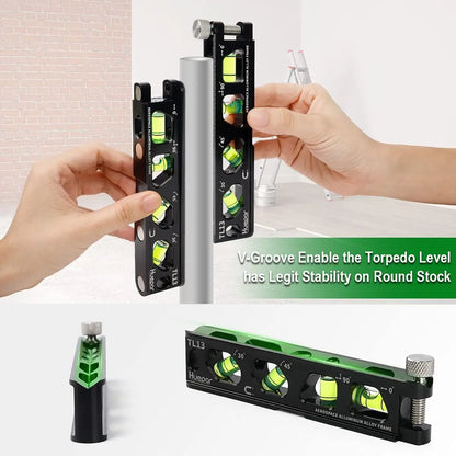 TL13 Magnetic Inclinometer 4 Bubbles Spirit Level Measuring Tool Standard Metric Rulers Horizon Vertical Laser Level Rule