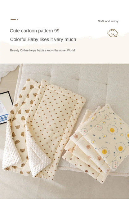 Cartoon Bear Baby Stroller Seat Cushion Cotton Soft Newborn Car Seat Pad Infant Pushchair Mattress Mat Kid Pram Accessories