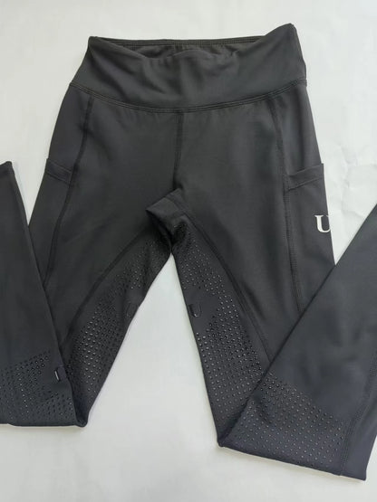 Summer children's equestrian pants high elasticity knitted children's horse riding pants full silicone