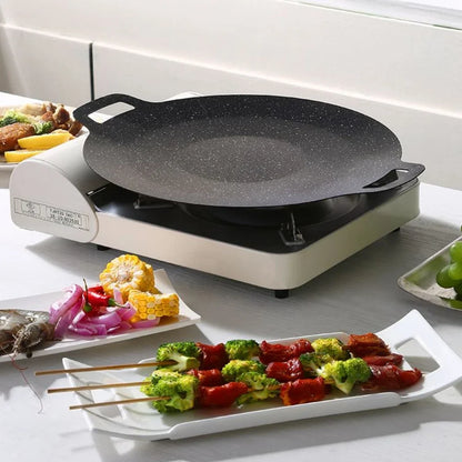 Roasting Round Pans Korean Aluminum Nonstick Grill Top Griddle Pan Bbq Fry Grill Outdoor Cast Iron Barbecue Griddles Grill Pans