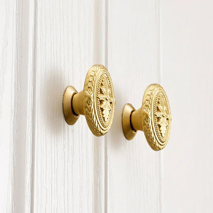 Cabinet Handles Brushed Brass Kitchen Knobs European style minimalist solid brass cabinet DIY pull handle classical luxury drawer gold knob cabinet door long handle